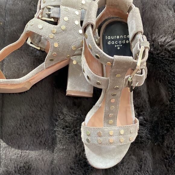Laurence Dacade suede and gold studded booties/sandles Size 5 - Picture 2 of 7